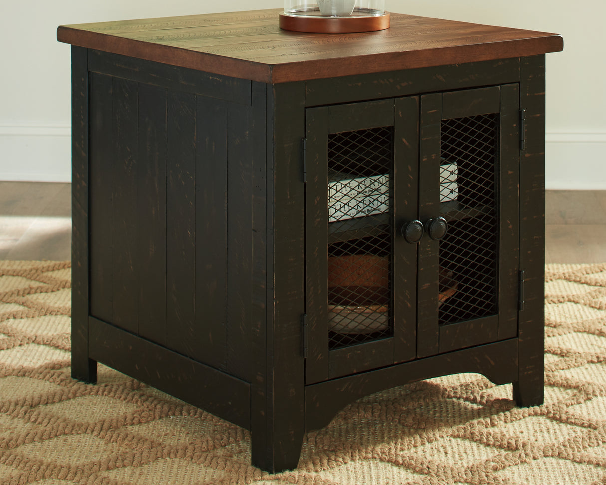 Furniture City Slidell - Ashley Furniture - Valebeck End Table - Rectangular End Table / Black/Brown - T468-3