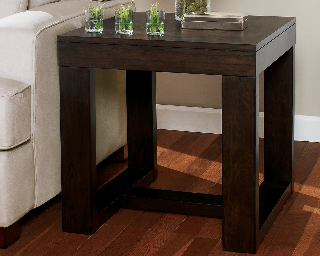 Furniture City Slidell - Ashley Furniture - Watson End Table - Square End Table / Dark Brown - T481-2