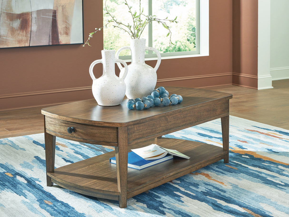 Furniture City Slidell - Ashley Furniture - Burkbyer Coffee Table - Rectangular Cocktail Table / Brown - T513-1