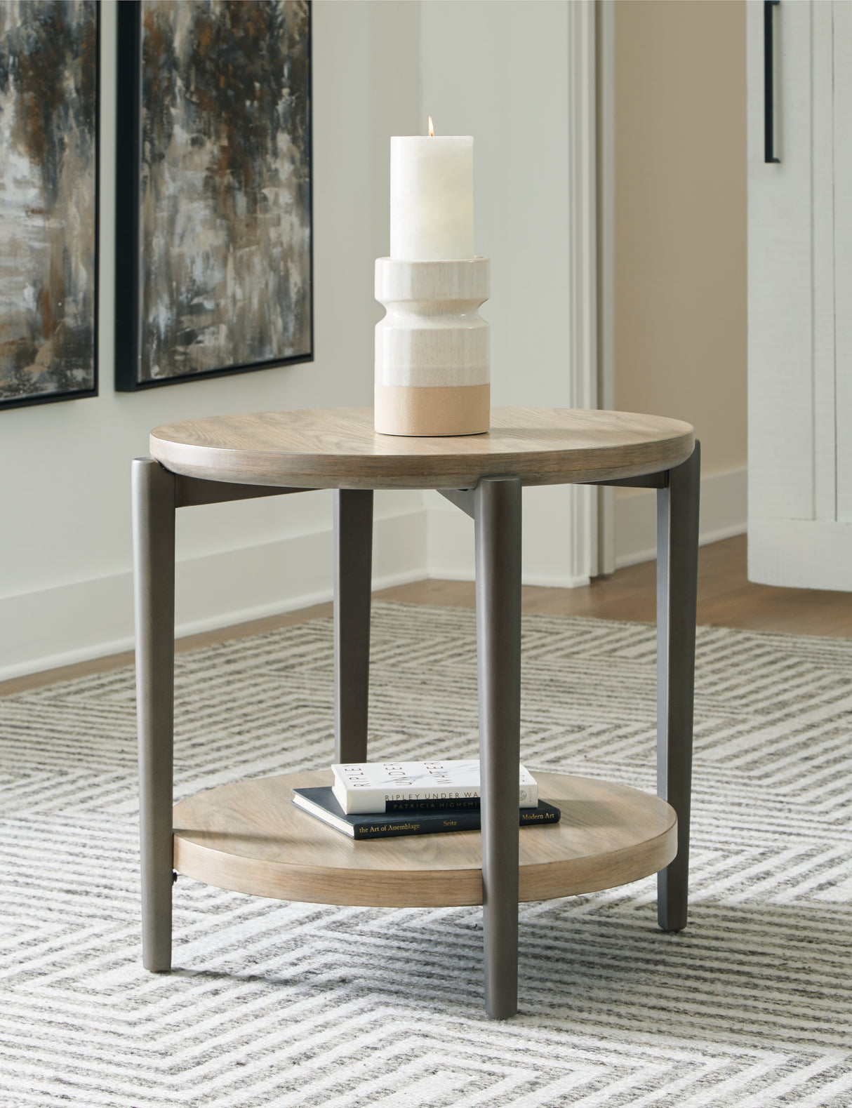 Furniture City Slidell - Ashley Furniture - Dyonton End Table - Round End Table / Light Grayish Brown - T574-6