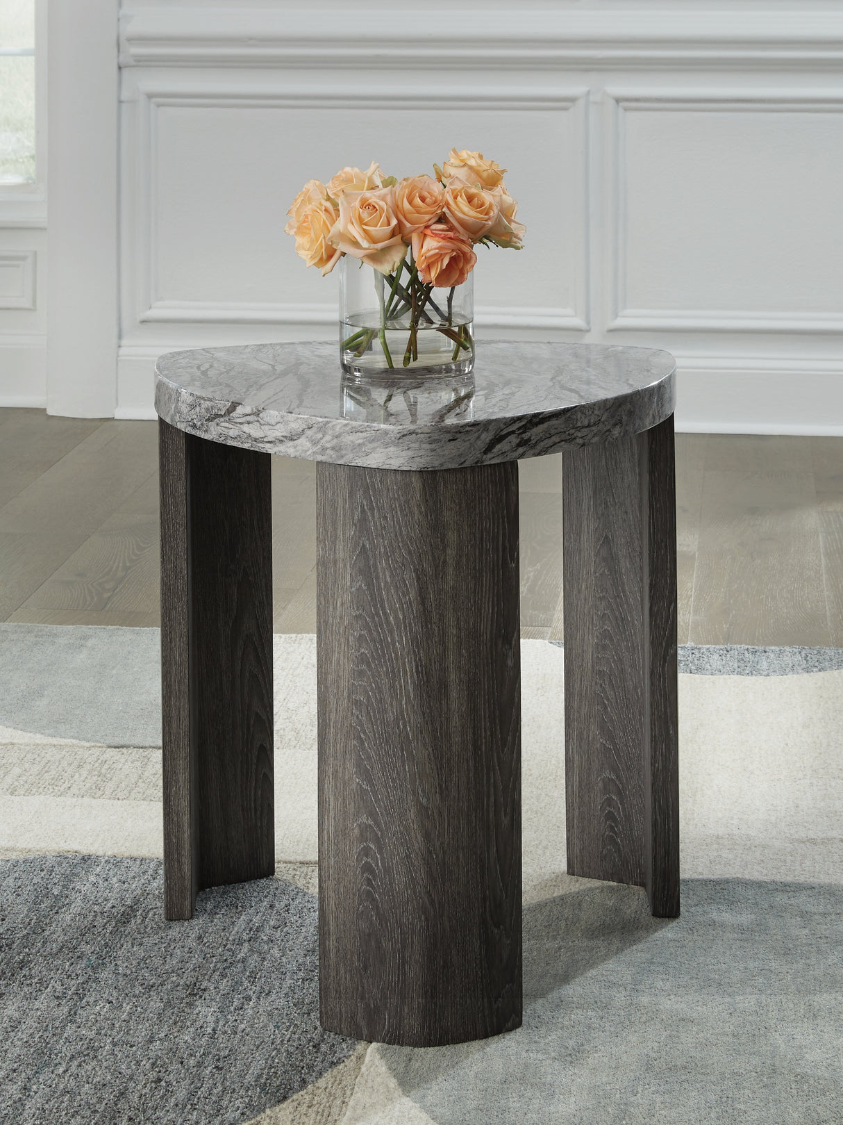 Furniture City Slidell - Ashley Furniture - Surmour End Table - Triangle End Table / Gray/Brown - T600-6