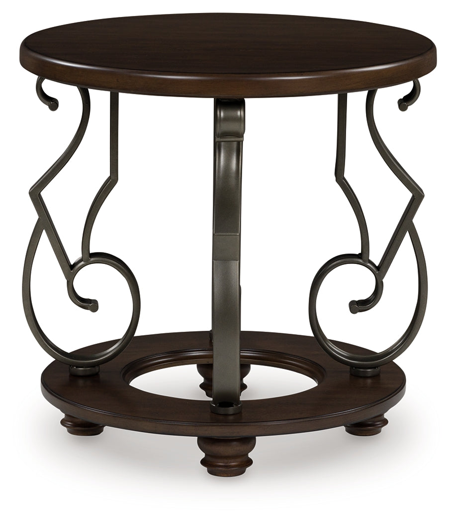 Furniture City Slidell - Ashley Furniture - Frallyn End Table - Round End Table / Dark Brown - T623-6