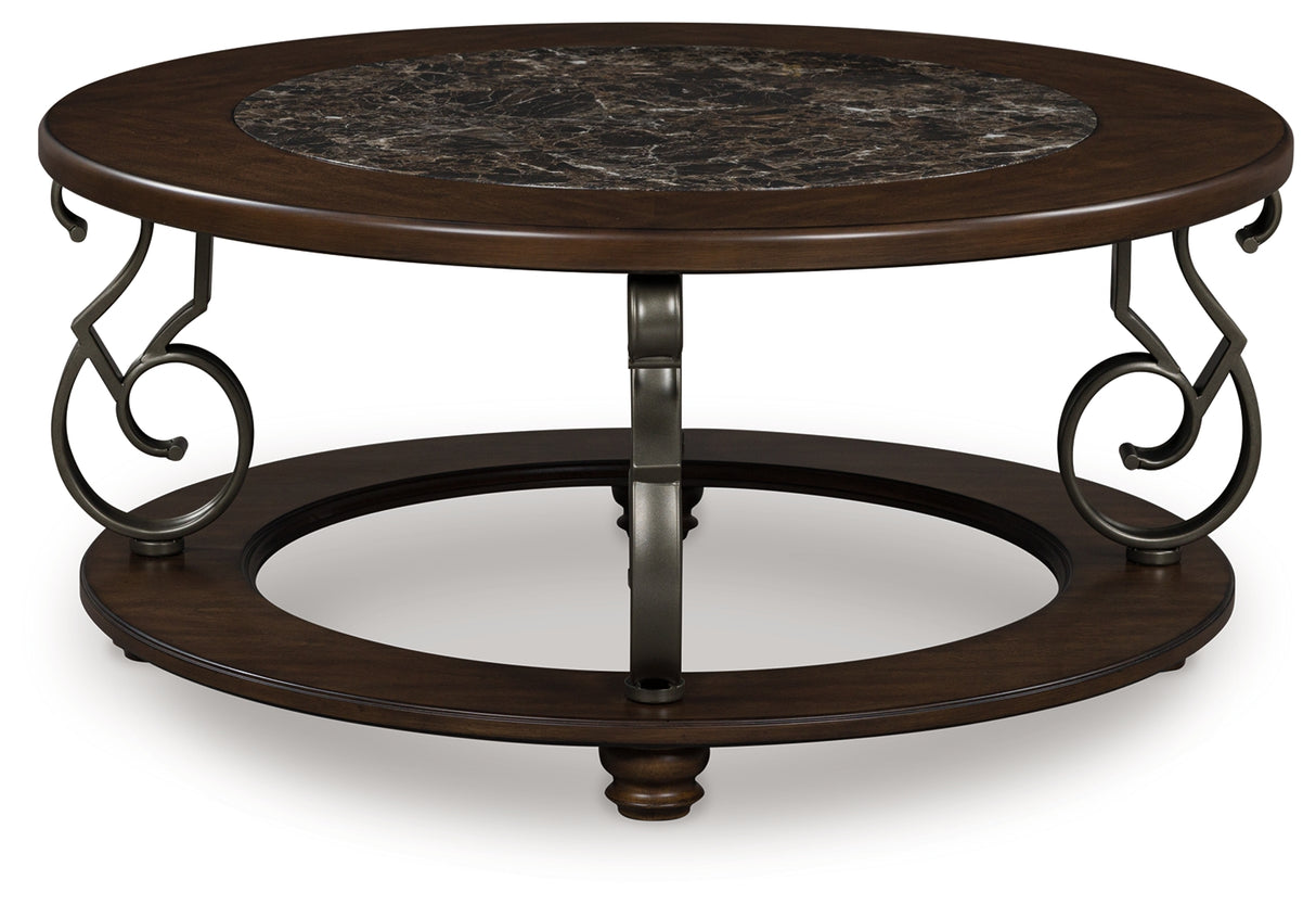 Furniture City Slidell - Ashley Furniture - Frallyn Coffee Table - Round Cocktail Table / Dark Brown - T623-8