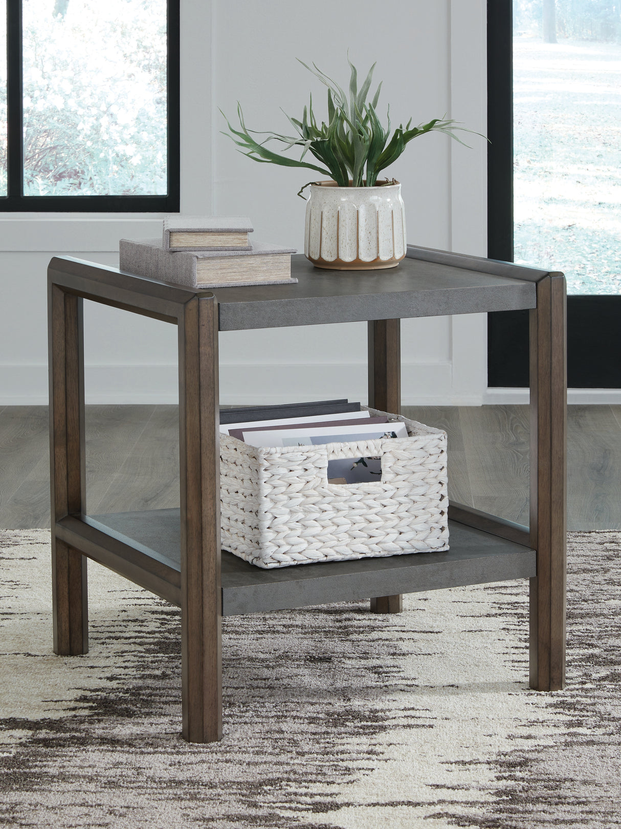 Furniture City Slidell - Ashley Furniture - Kallenny End Table - Rectangular End Table / Brown/Gray - T669-3