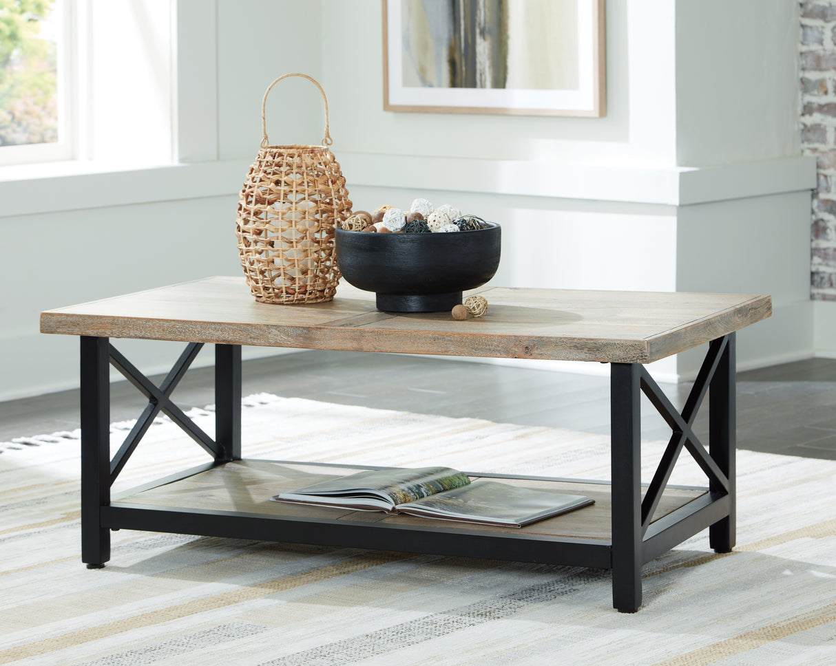 Furniture City Slidell - Ashley Furniture - Bristenfort Coffee Table - Rectangular Cocktail Table / Brown/Black - T685-1
