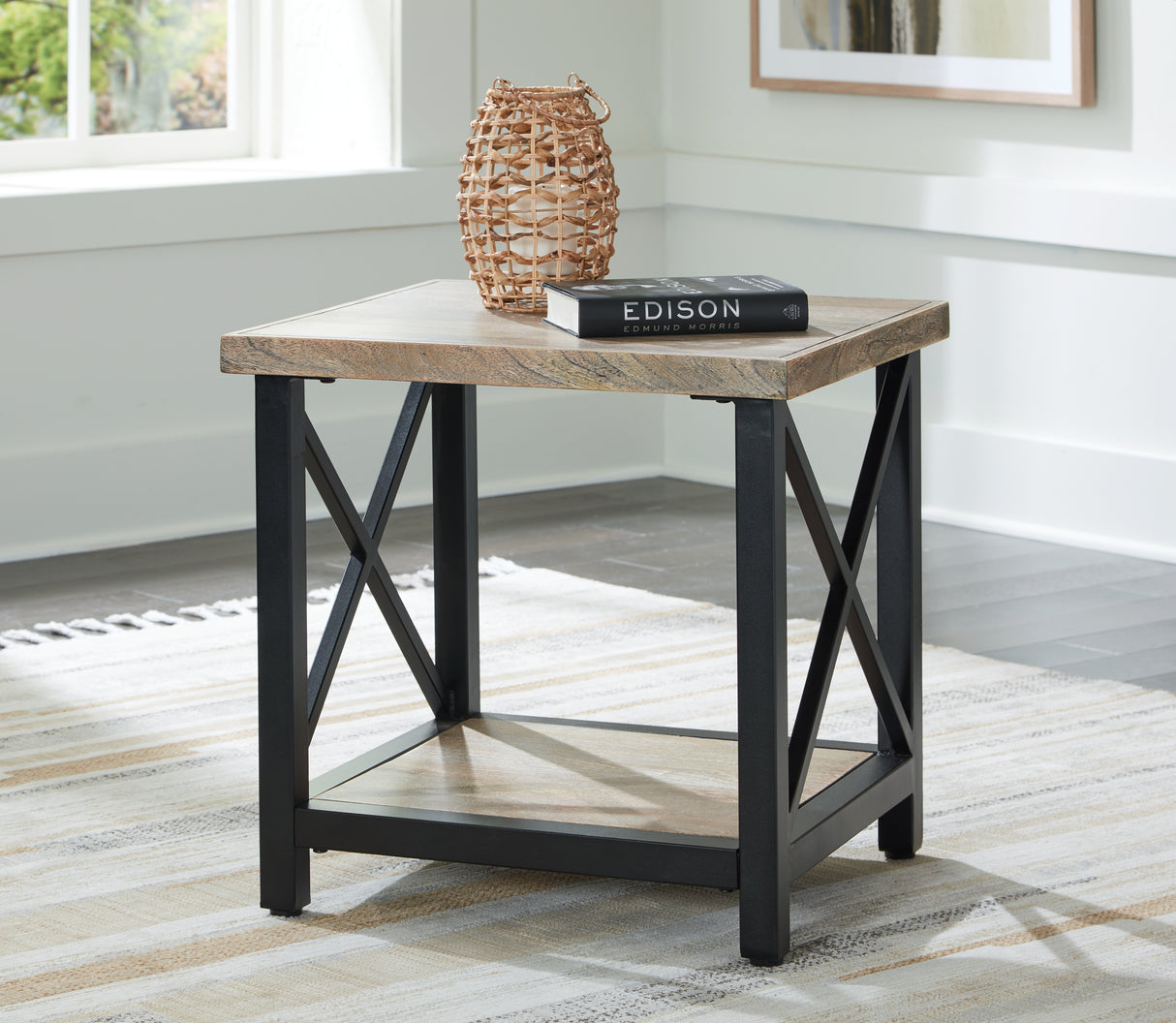 Furniture City Slidell - Ashley Furniture - Bristenfort End Table - Rectangular End Table / Brown/Black - T685-3
