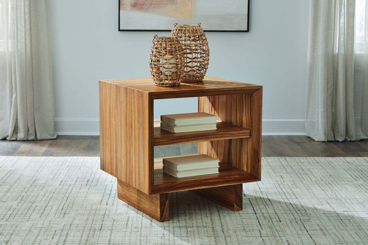 Furniture City Slidell - Ashley Furniture - Dressonni End Table - Square End Table / Brown - T690-2