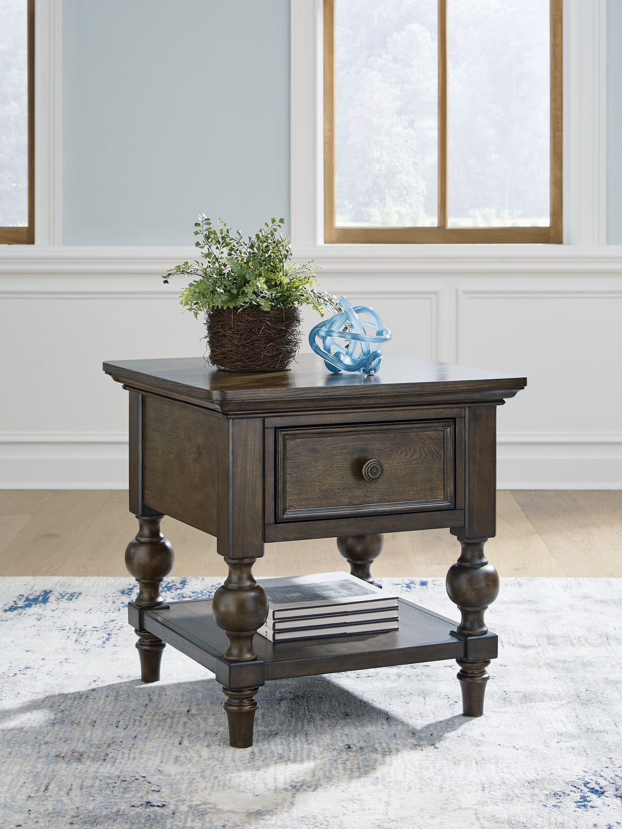Furniture City Slidell - Ashley Furniture - Veramond End Table - Square End Table / Dark Brown - T694-2