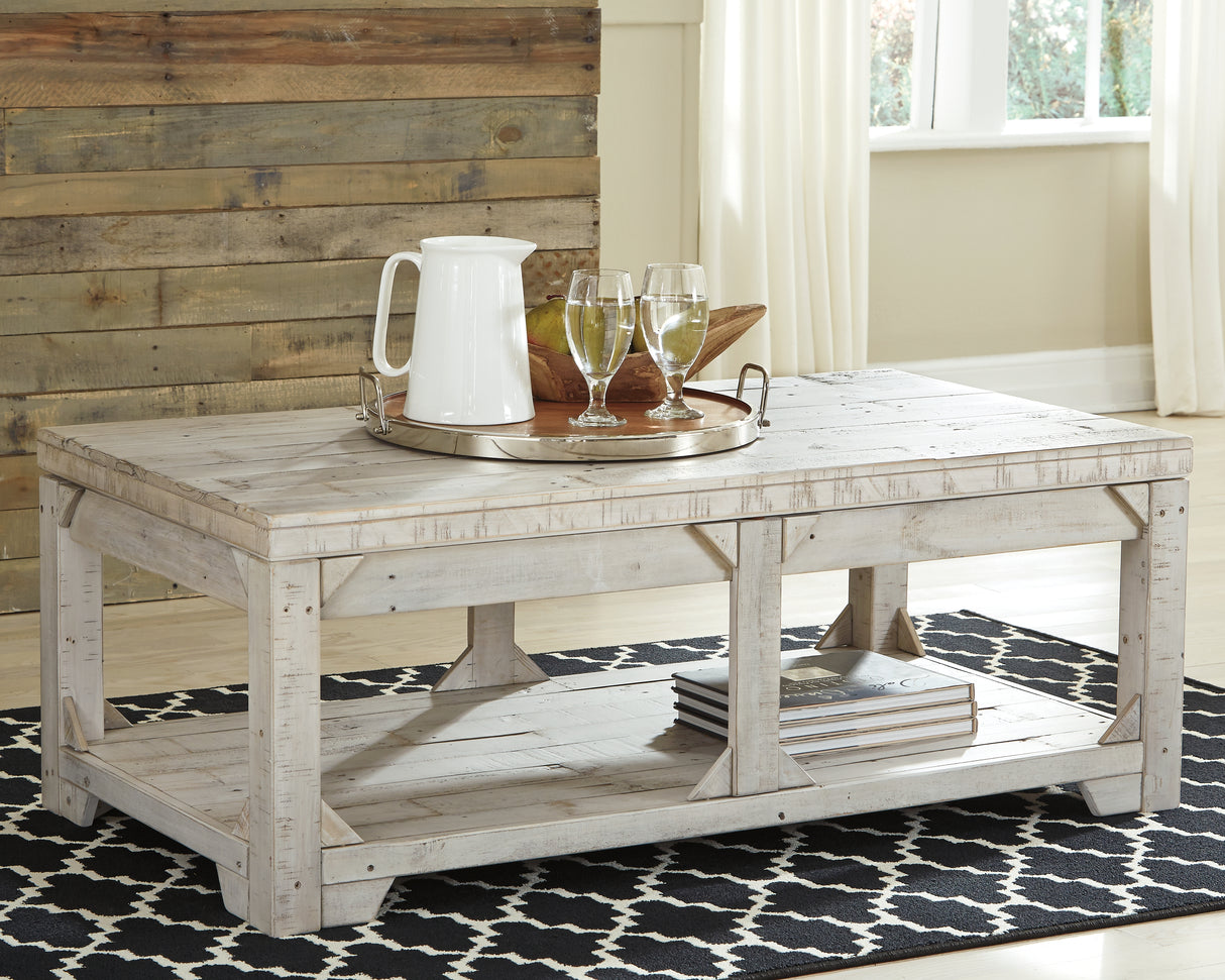 Furniture City Slidell - Ashley Furniture - Fregine Coffee Table with Lift Top - Lift Top Cocktail Table / Whitewash - T755-9