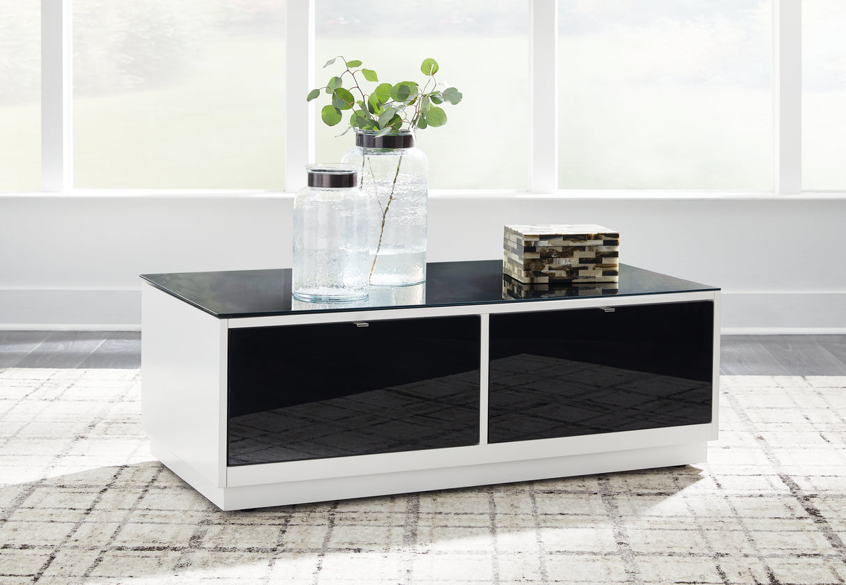 Furniture City Slidell - Ashley Furniture - Gardoni Coffee Table - Rectangular Cocktail Table / White/Black - T756-1