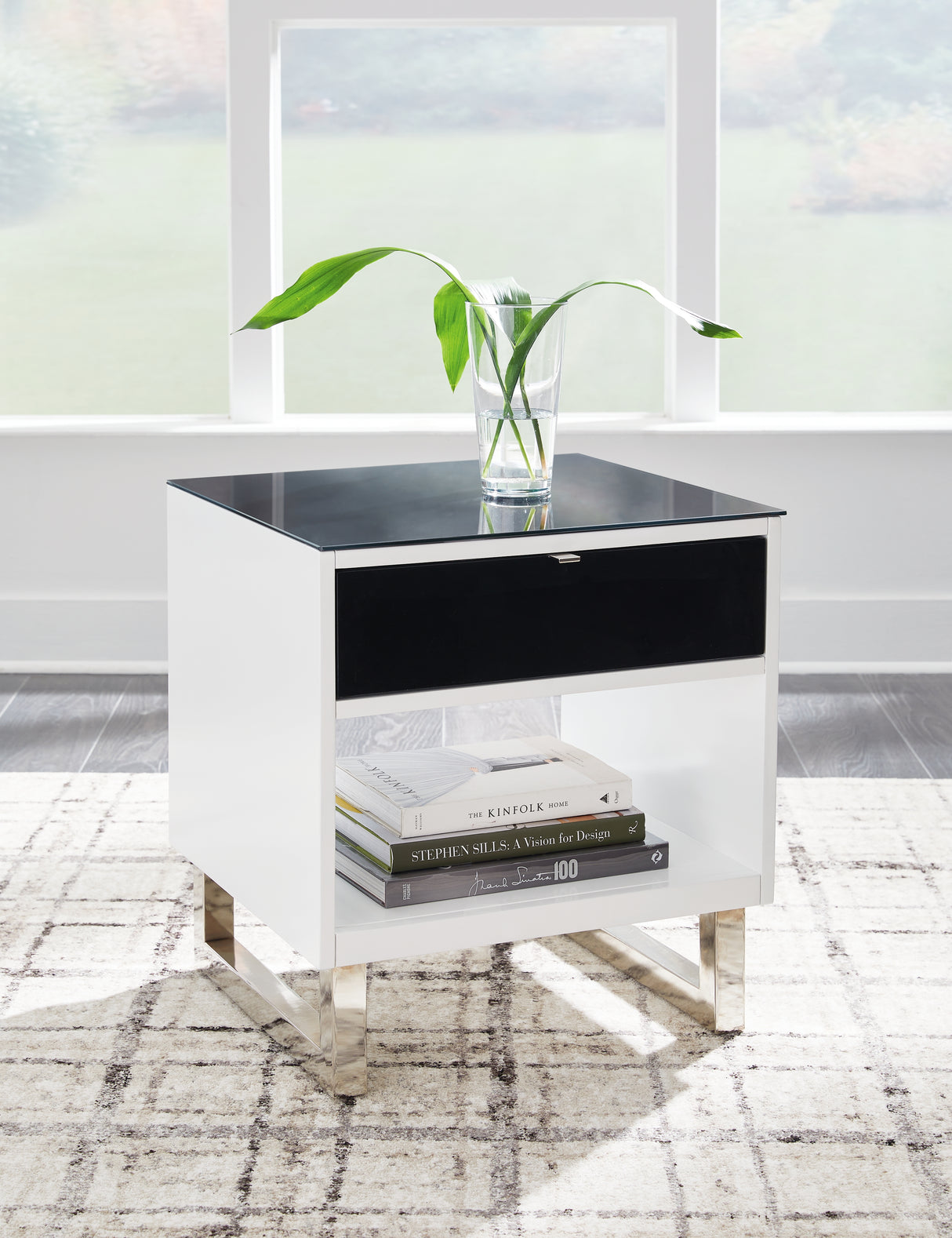 Furniture City Slidell - Ashley Furniture - Gardoni End Table - Rectangular End Table / White/Black - T756-3