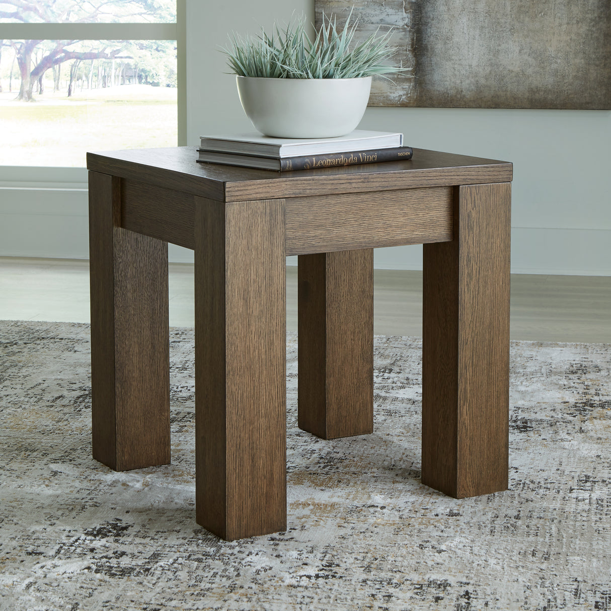 Furniture City Slidell - Ashley Furniture - Rosswain End Table - Square End Table / Warm Brown - T763-2