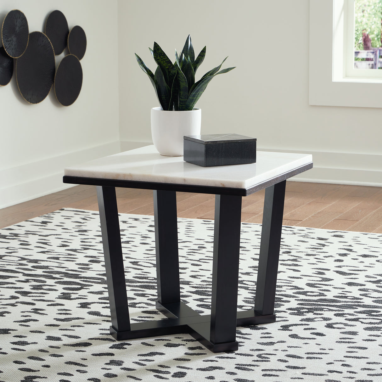 Furniture City Slidell - Ashley Furniture - Fostead End Table - Square End Table / White/Espresso - T770-2