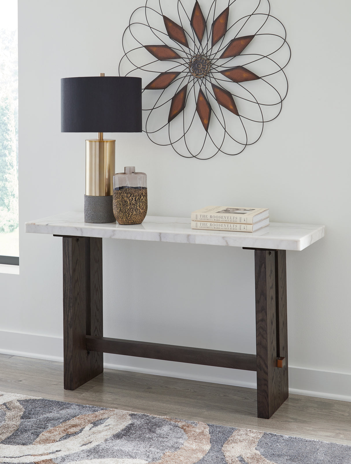 Furniture City Slidell - Ashley Furniture - Burkhaus Sofa Table - Sofa Table / White/Dark Brown - T779-4