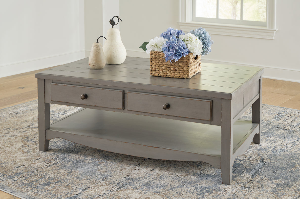 Furniture City Slidell - Ashley Furniture - Charina Coffee Table - Rectangular Cocktail Table / Antique Gray - T784-1