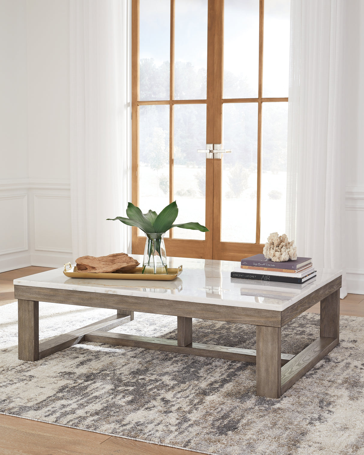 Furniture City Slidell - Ashley Furniture - Loyaska Coffee Table - Rectangular Cocktail Table / Brown/Ivory - T789-1