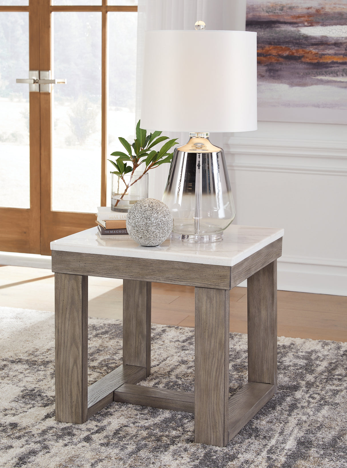 Furniture City Slidell - Ashley Furniture - Loyaska End Table - Rectangular End Table / Grayish Brown/White - T854-3