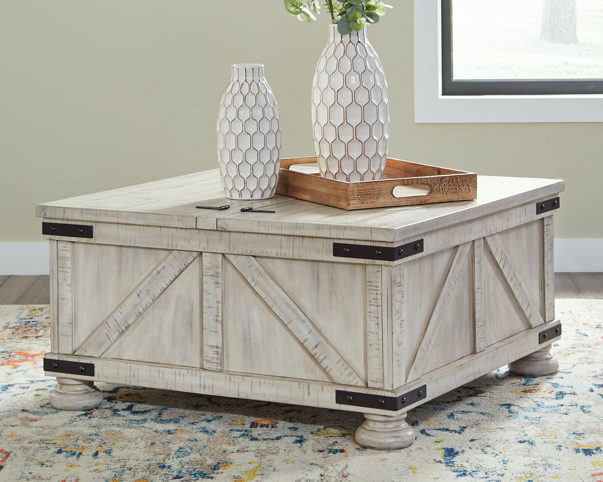 Furniture City Slidell - Ashley Furniture - Carynhurst Coffee Table - Cocktail Table with Storage / Whitewash - T929-20
