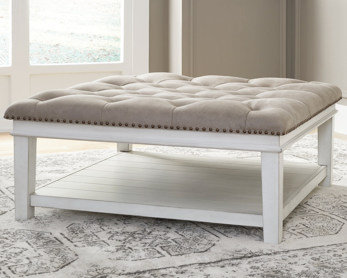 Furniture City Slidell - Ashley Furniture - Kanwyn Upholstered Ottoman Coffee Table - UPH Ottoman Cocktail Table / Whitewash - T937-21