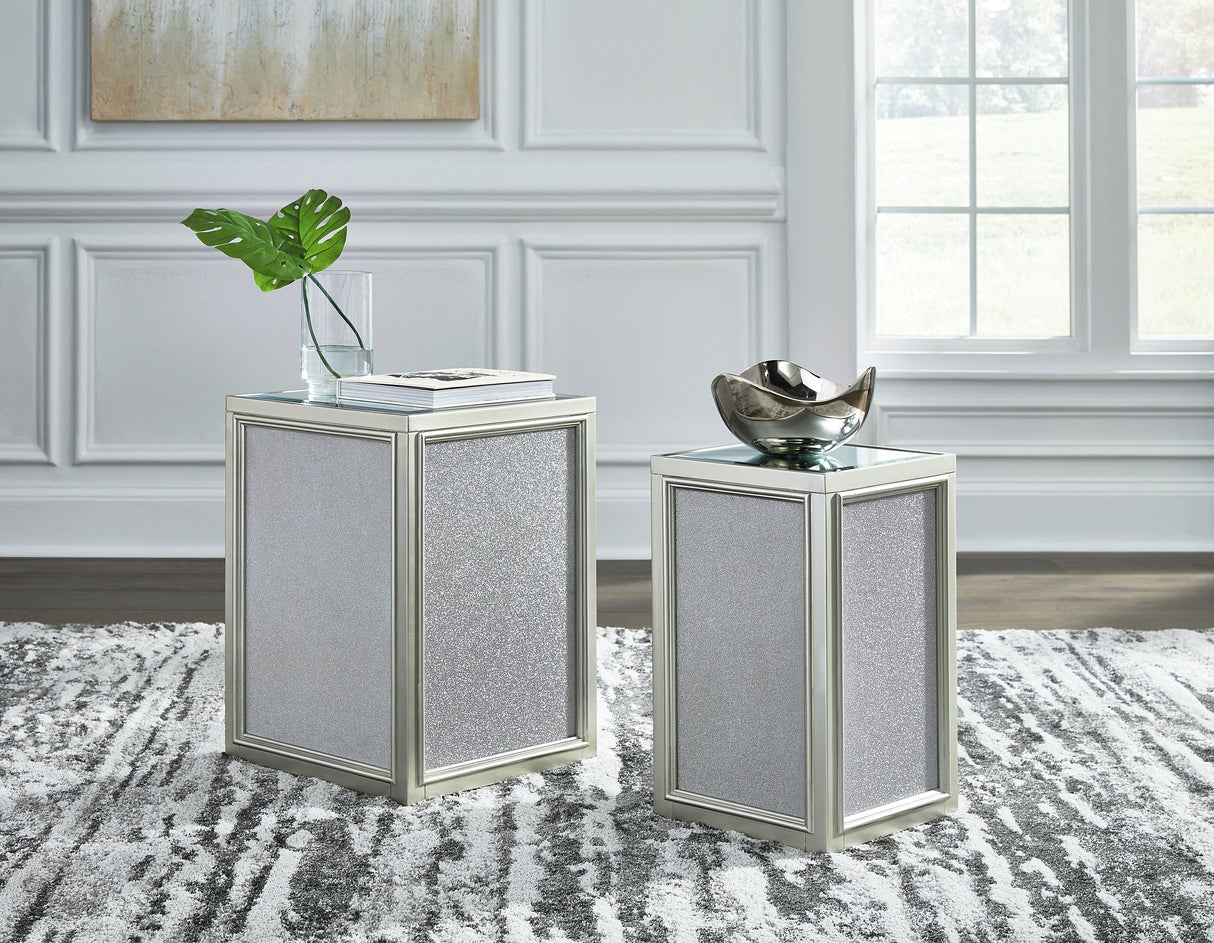 Furniture City Slidell - Ashley Furniture - Traleena Nesting End Table (Set of 2) - Nesting End Tables (Set of 2) / Silver Finish - T957-16