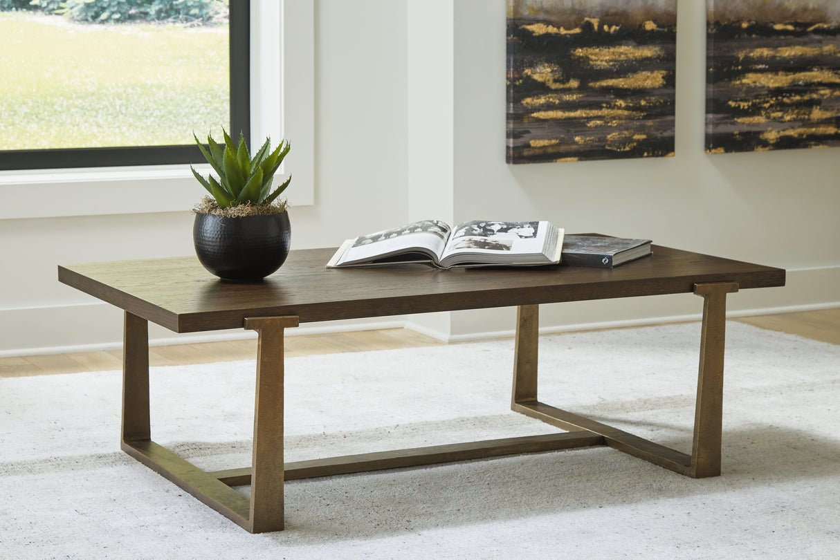 Furniture City Slidell - Ashley Furniture - Balintmore Coffee Table - Rectangular Cocktail Table / Brown/Gold Finish - T967-1