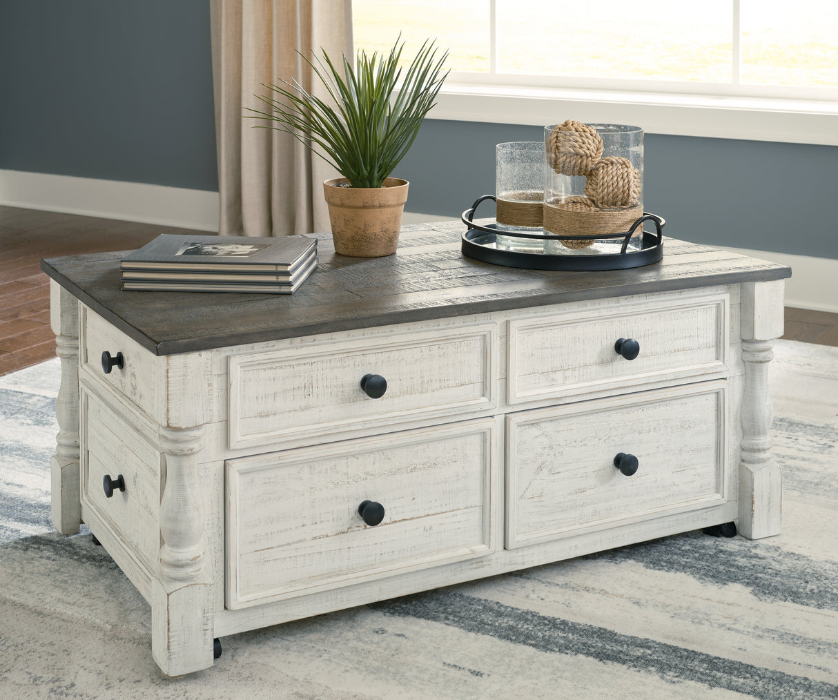 Furniture City Slidell - Ashley Furniture - Havalance Lift-Top Coffee Table - Lift Top Cocktail Table / White/Gray - T994-20