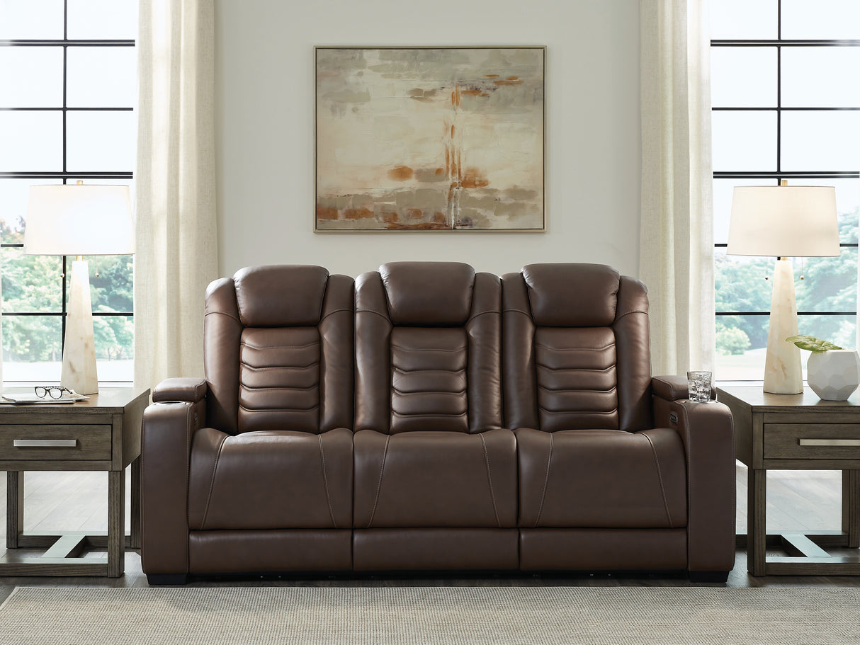 Furniture City Slidell - Ashley Furniture - High Impact Living Room - PWR REC Sofa with ADJ Headrest / Tobacco - U1060115