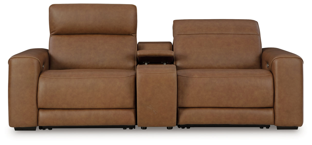 Furniture City Slidell - Ashley Furniture - Magic Man Sectional - 3-Piece Power Reclining Sectional Sofa / Caramel - PCU10700S2