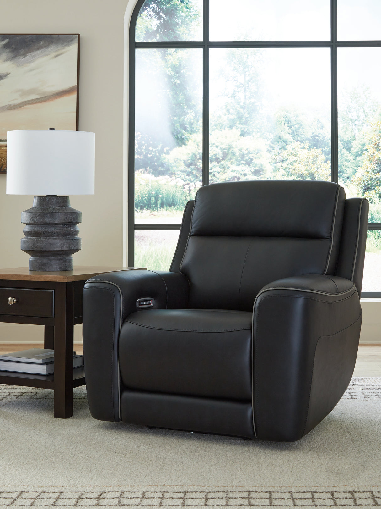 Furniture City Slidell - Ashley Furniture - 5Z-Comfort Living Room - PWR Recliner/ADJ Headrest / Onyx - PCU1090213