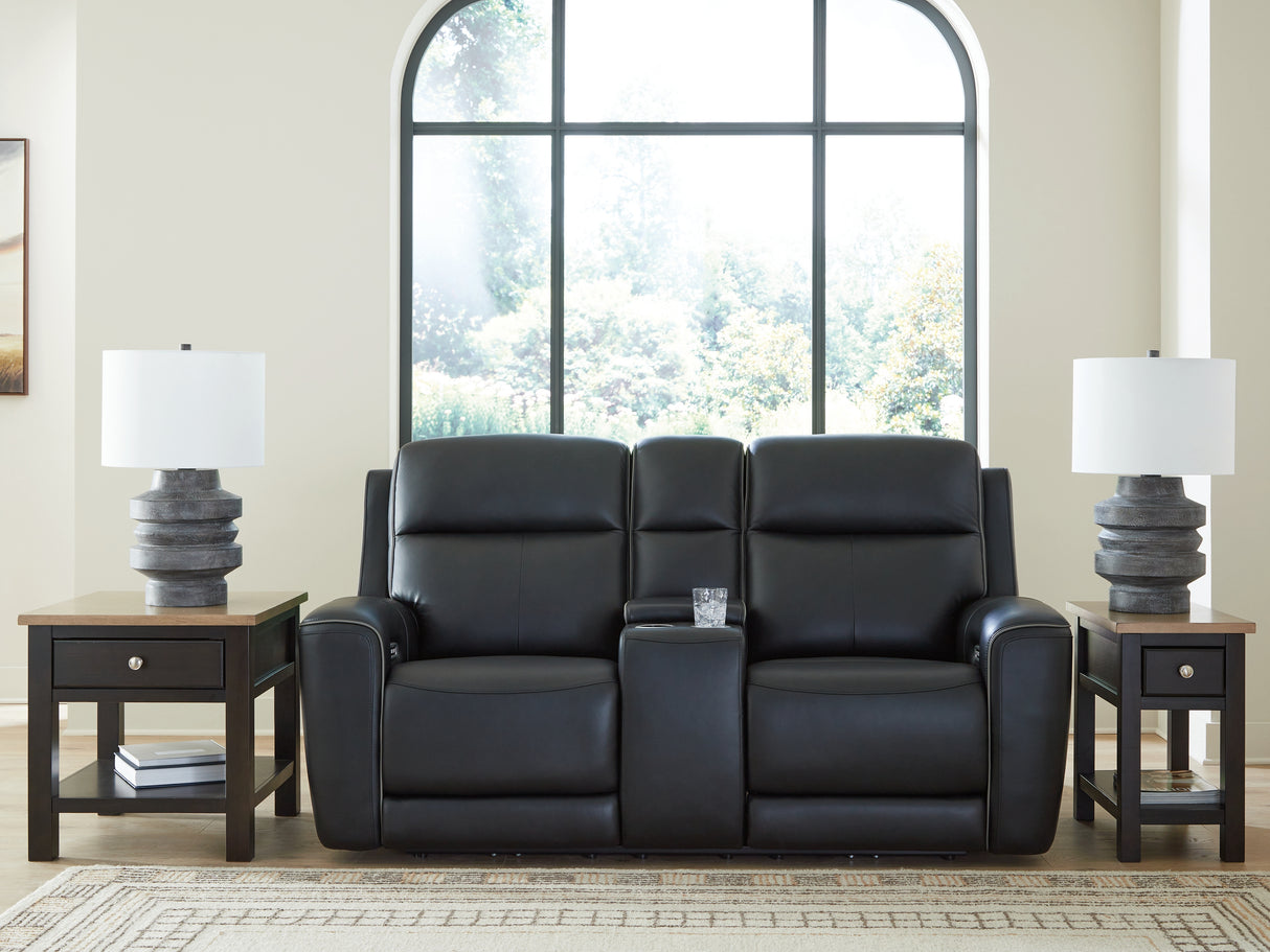 Furniture City Slidell - Ashley Furniture - 5Z-Comfort Living Room - PWR REC Loveseat/CON/ADJ HDRST / Onyx - PCU1090218