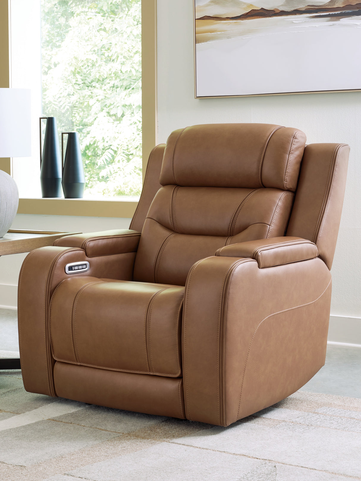 Furniture City Slidell - Ashley Furniture - Knightington Living Room - Power Recliner w/Audio Seating / Caramel - PCU1160013A