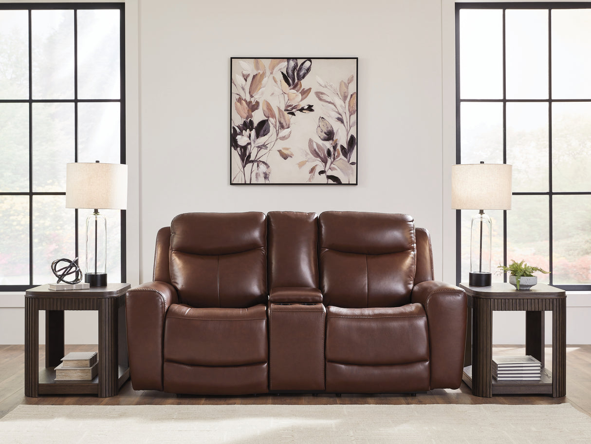 Furniture City Slidell - Ashley Furniture - Next Move Living Room - PWR REC Loveseat/CON/ADJ HDRST / Mahogany - PCU1210218