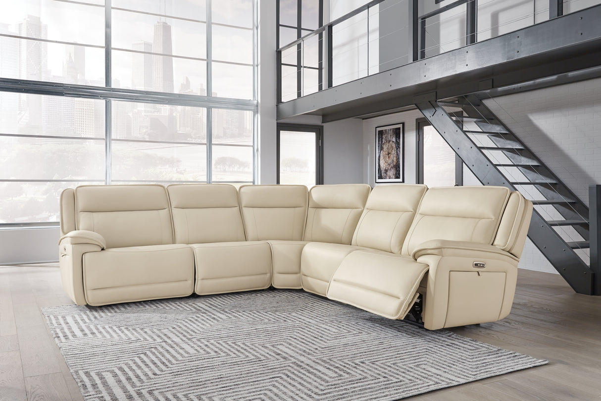 Furniture City Slidell - Ashley Furniture - Double Deal Sectional - 5-Piece Power Reclining Sectional / Almond - U13001S2