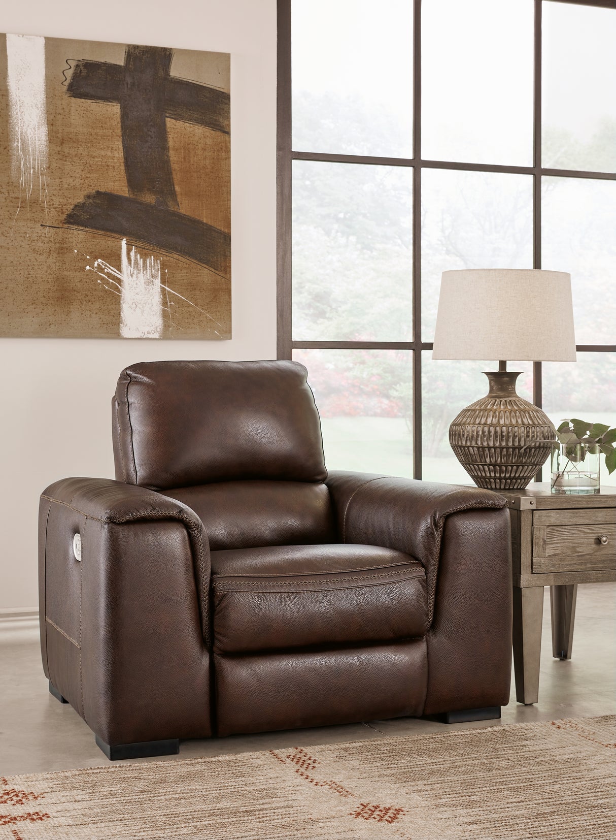Furniture City Slidell - Ashley Furniture - Alessandro Living Room - PWR Recliner/ADJ Headrest / Walnut - U2550213
