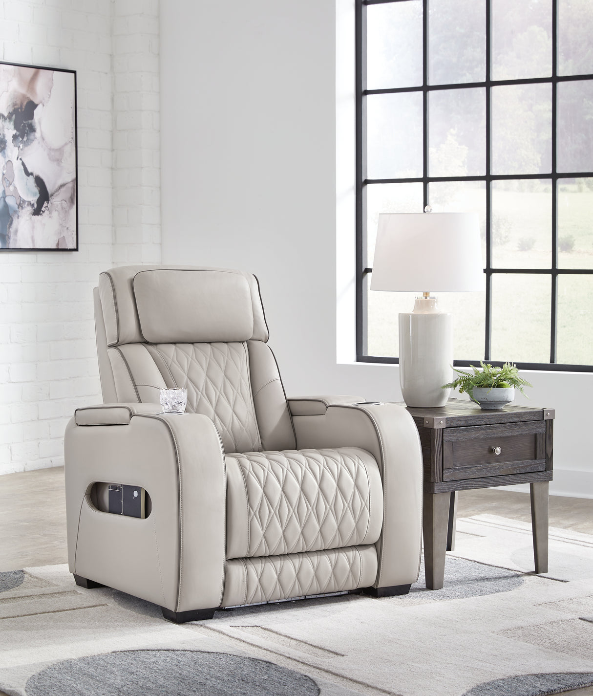 Furniture City Slidell - Ashley Furniture - Boyington Living Room - PWR Recliner/ADJ Headrest / Gray - U2710513