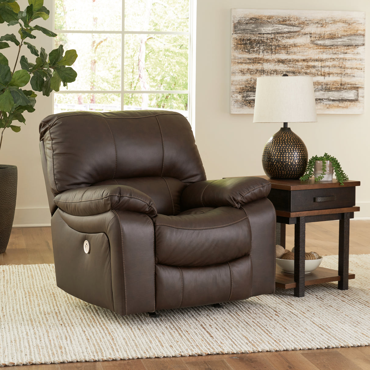 Furniture City Slidell - Ashley Furniture - Leesworth Living Room - Reclining Power Sofa / Ocean - U4380987