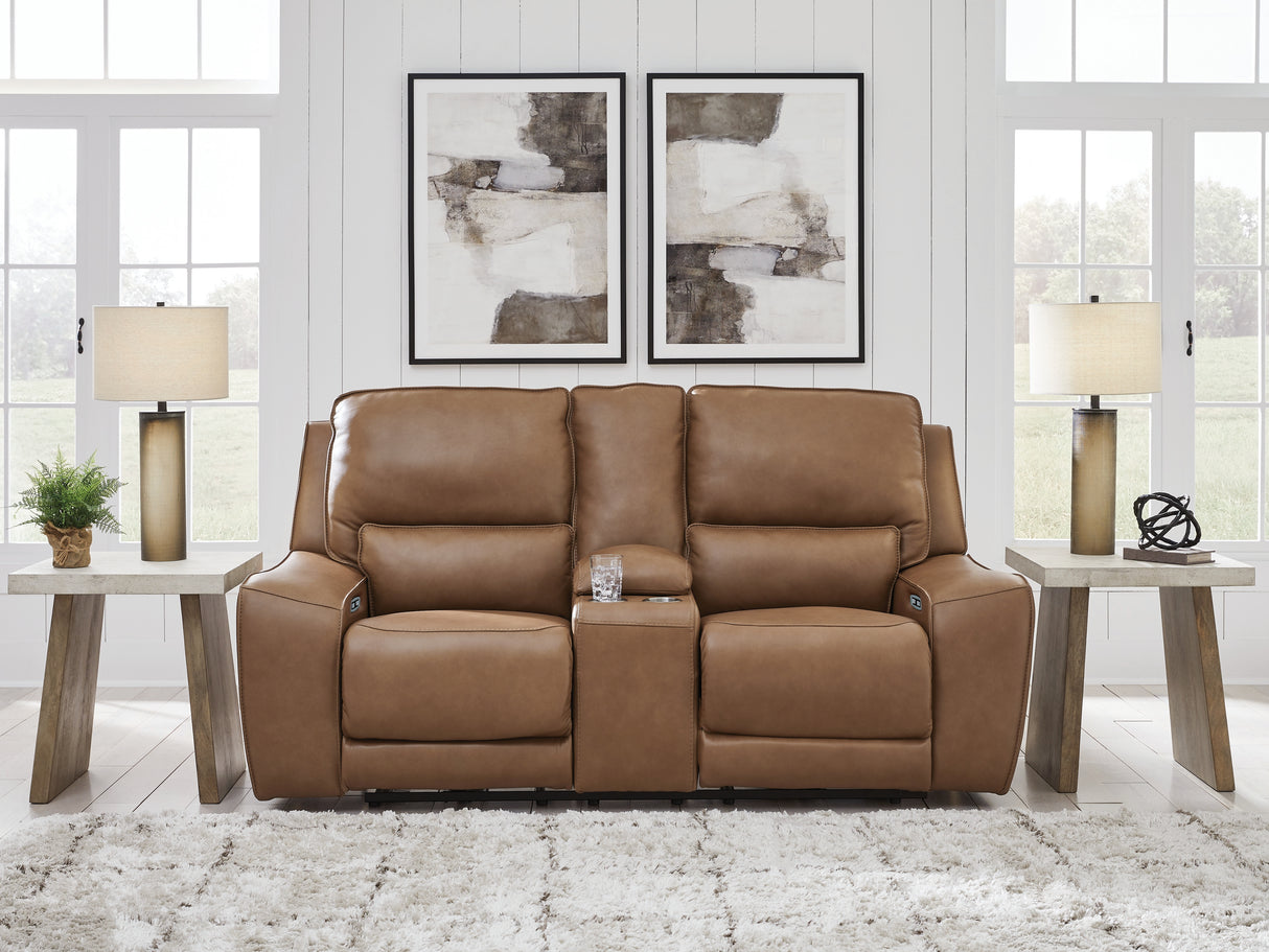 Furniture City Slidell - Ashley Furniture - DeepWakes Living Room - PWR REC Loveseat/CON/ADJ HDRST / Caramel - PCU6260618