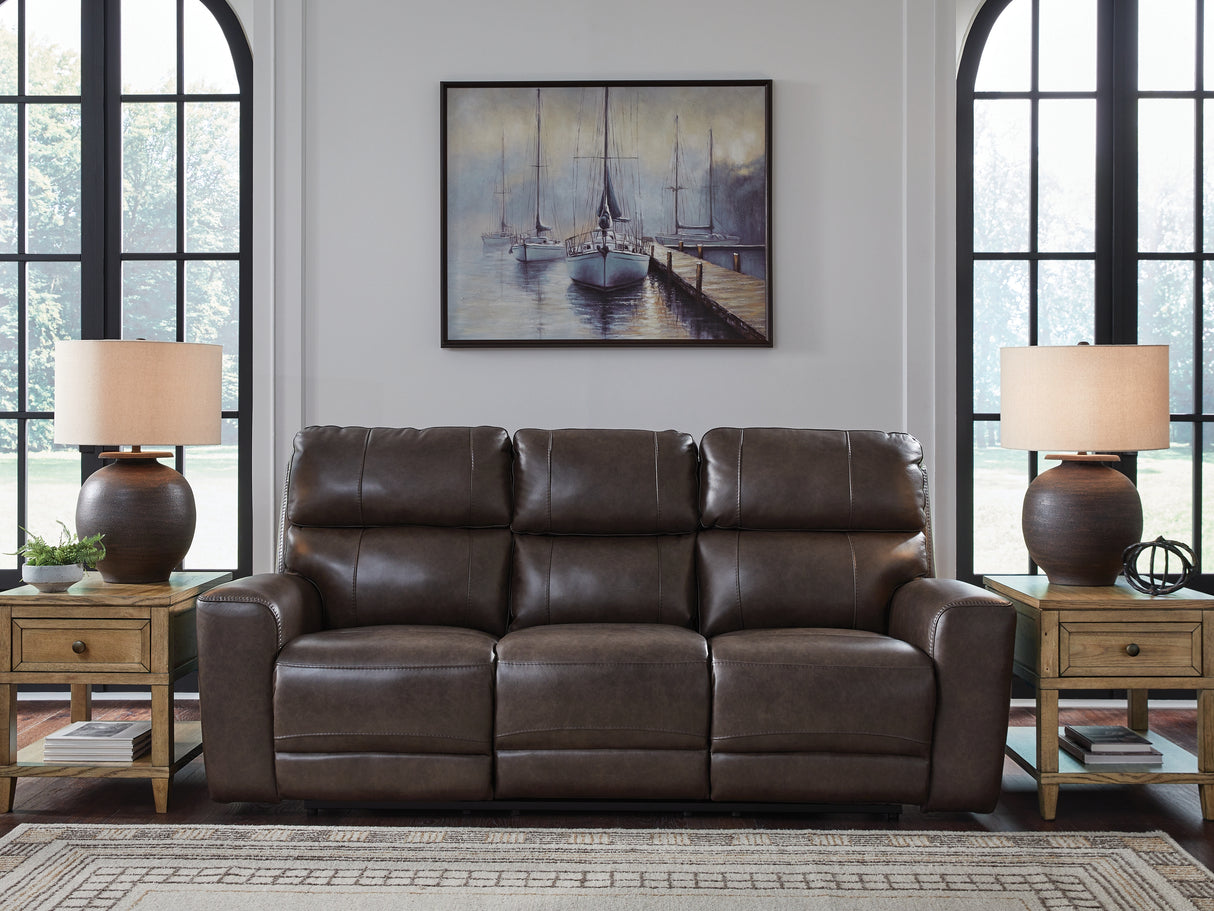 Furniture City Slidell - Ashley Furniture - Crossplex Living Room - PWR REC Sofa with ADJ Headrest / Smoke - PCU6450615