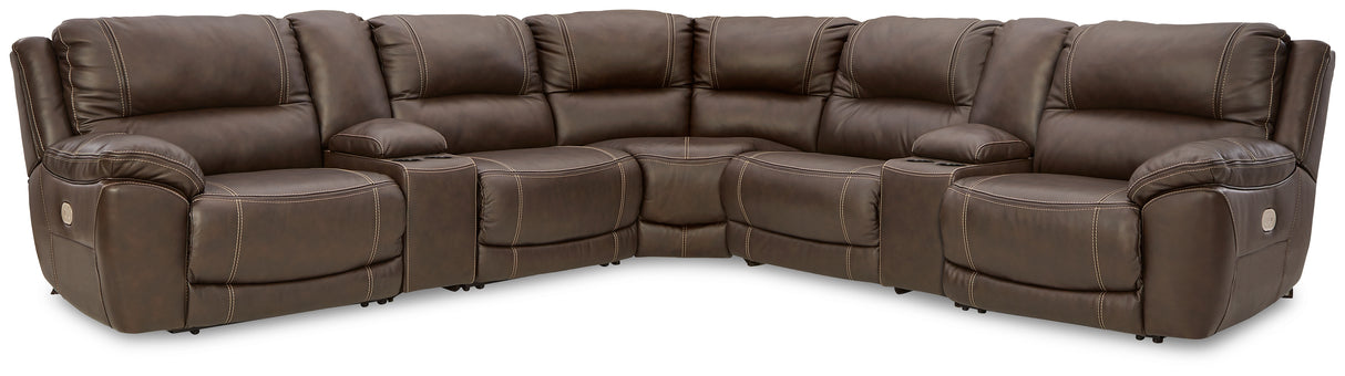 Furniture City Slidell - Ashley Furniture - Dunleith Sectional - 7-Piece Power Reclining Sectional / Chocolate - U71604S7