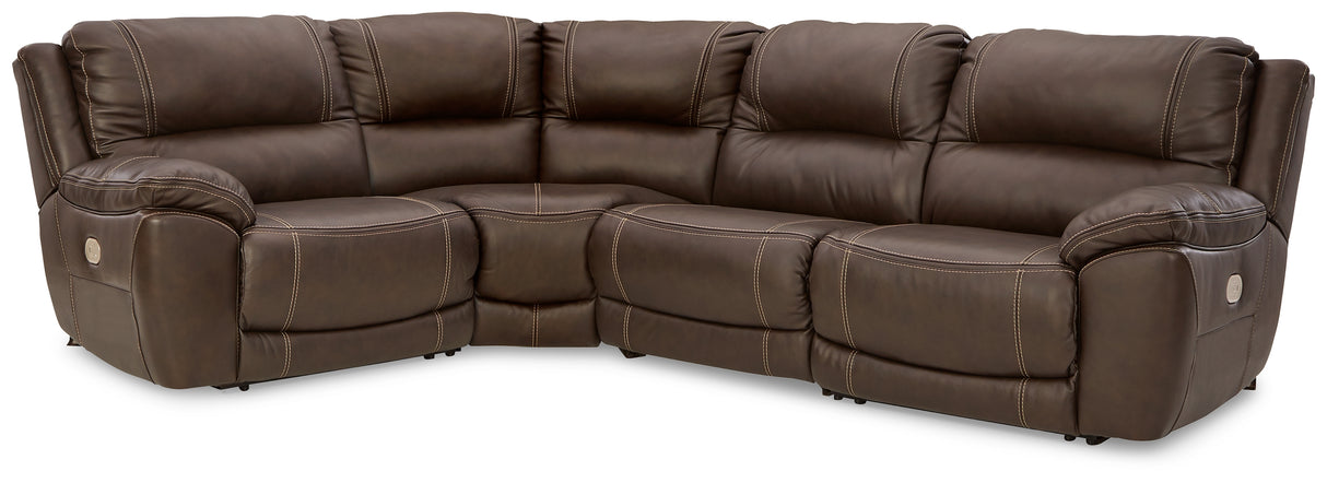 Furniture City Slidell - Ashley Furniture - Dunleith Sectional - 4-Piece Power Reclining Sectional / Chocolate - U71604S6