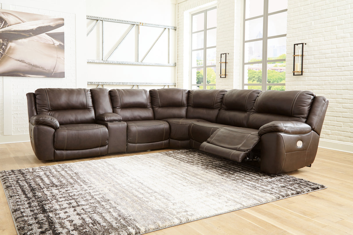 Furniture City Slidell - Ashley Furniture - Dunleith Sectional - 7-Piece Power Reclining Sectional / Chocolate - U71604S7