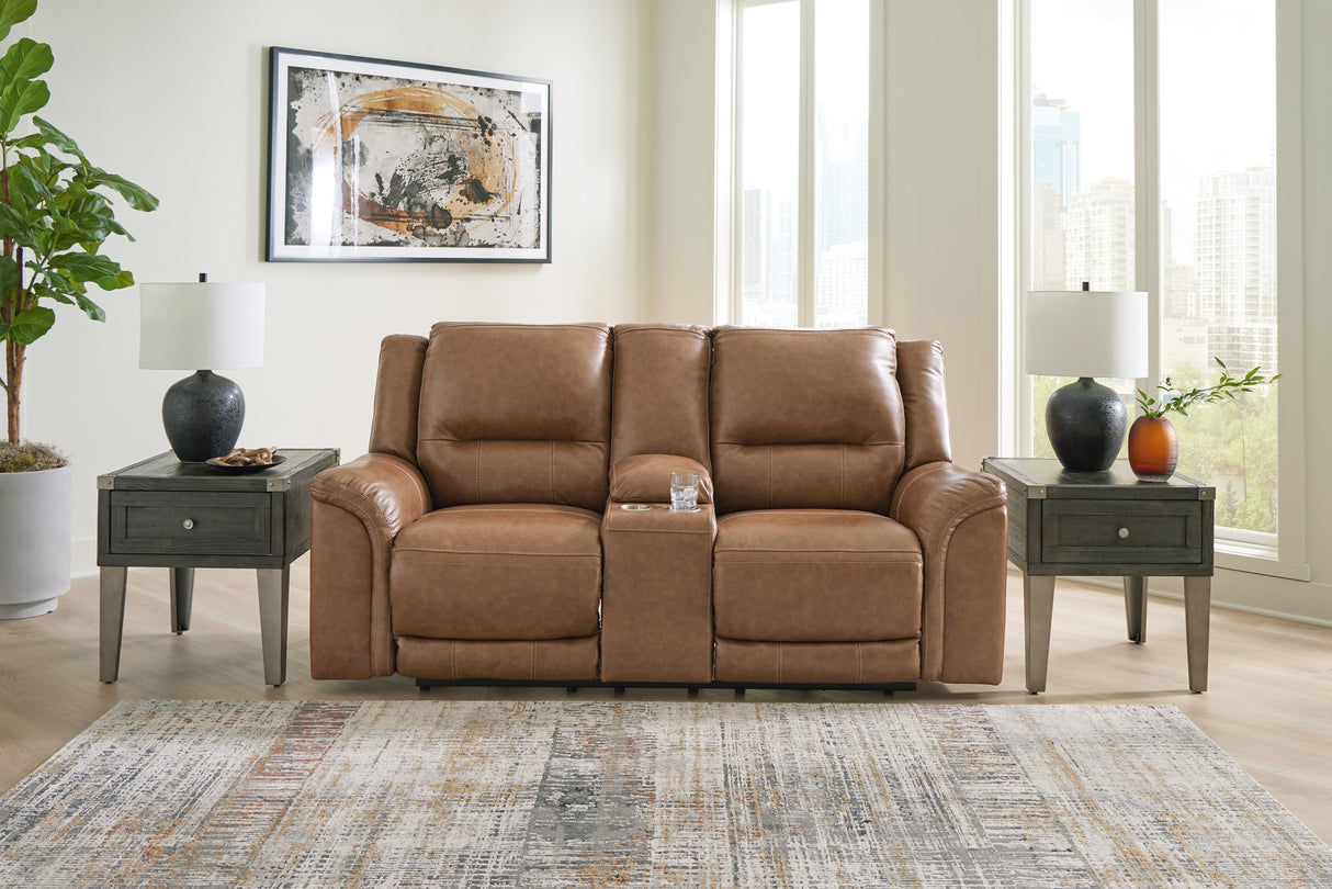 Furniture City Slidell - Ashley Furniture - Trasimeno Living Room - PWR REC Loveseat/CON/ADJ HDRST / Caramel - U8281518