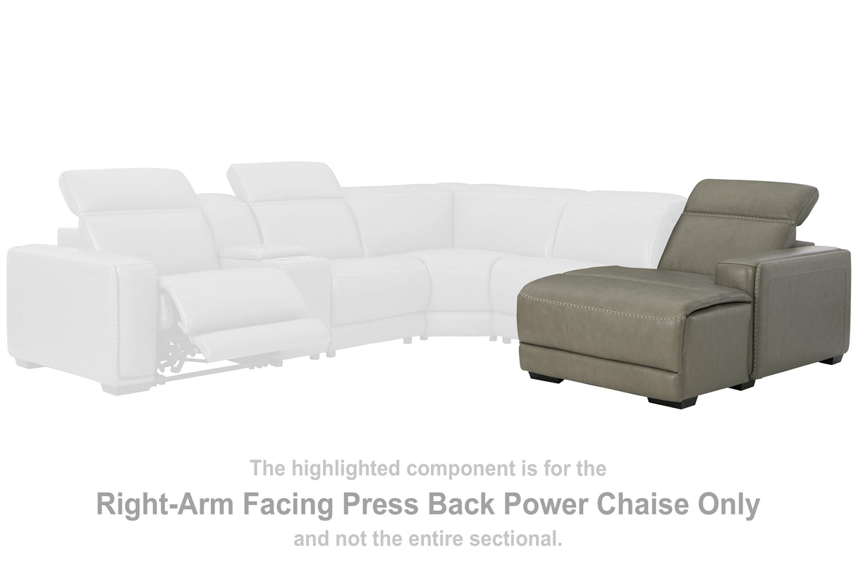 Furniture City Slidell - Ashley Furniture - Correze Sectional - RAF PWR Reclining Back Chaise / Gray - U9420297