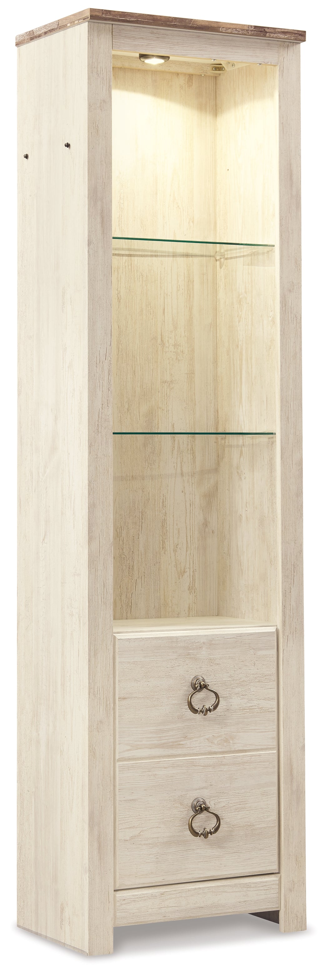 Furniture City Slidell - Ashley Furniture - Willowton Entertainment Center - 4-Piece Entertainment Center / Whitewash - W267W3