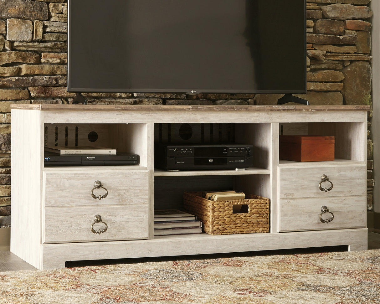 Furniture City Slidell - Ashley Furniture - Willowton TV Stand - 64" / Whitewash - W267-68