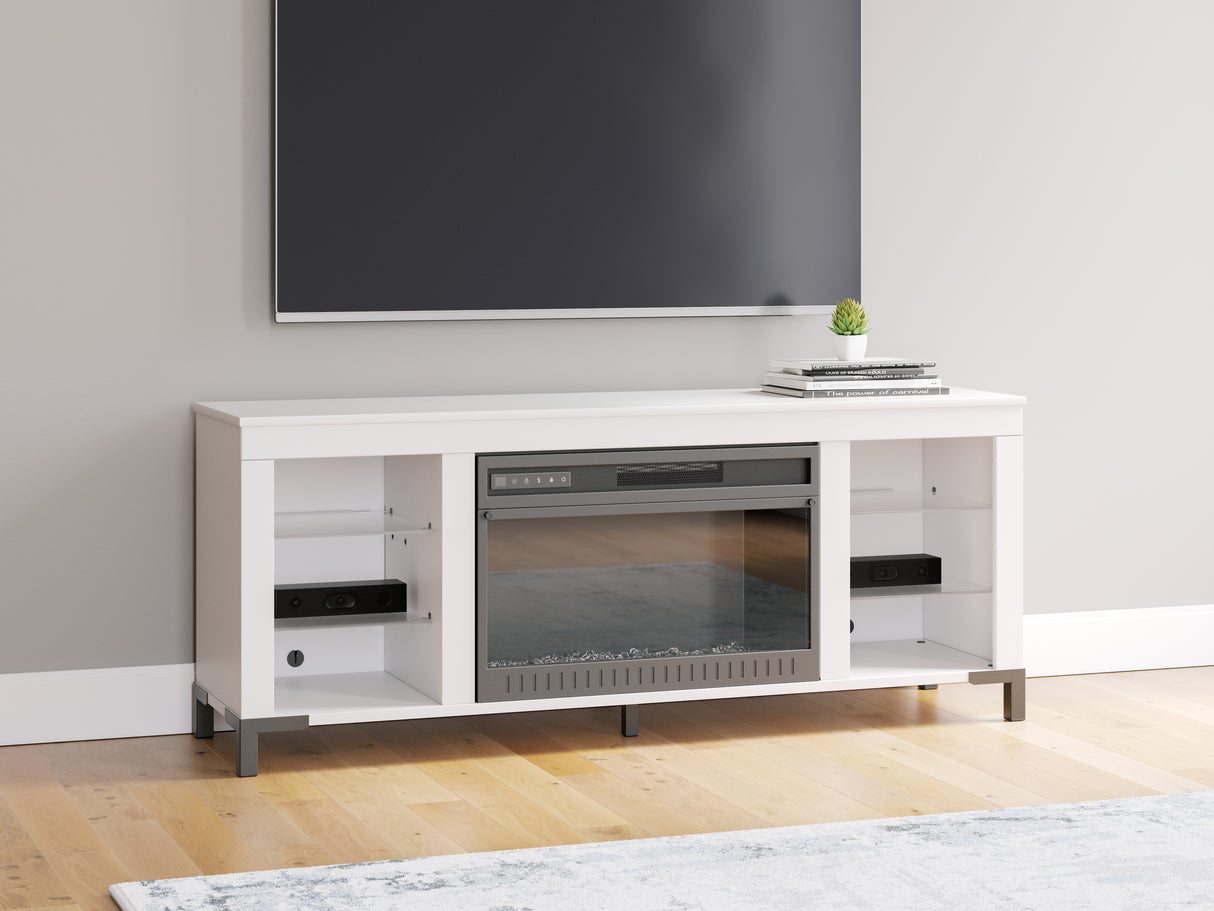 Furniture City Slidell - Ashley Furniture - Brollevi TV Stand - 60" with Electric Fireplace / White - W2722-168