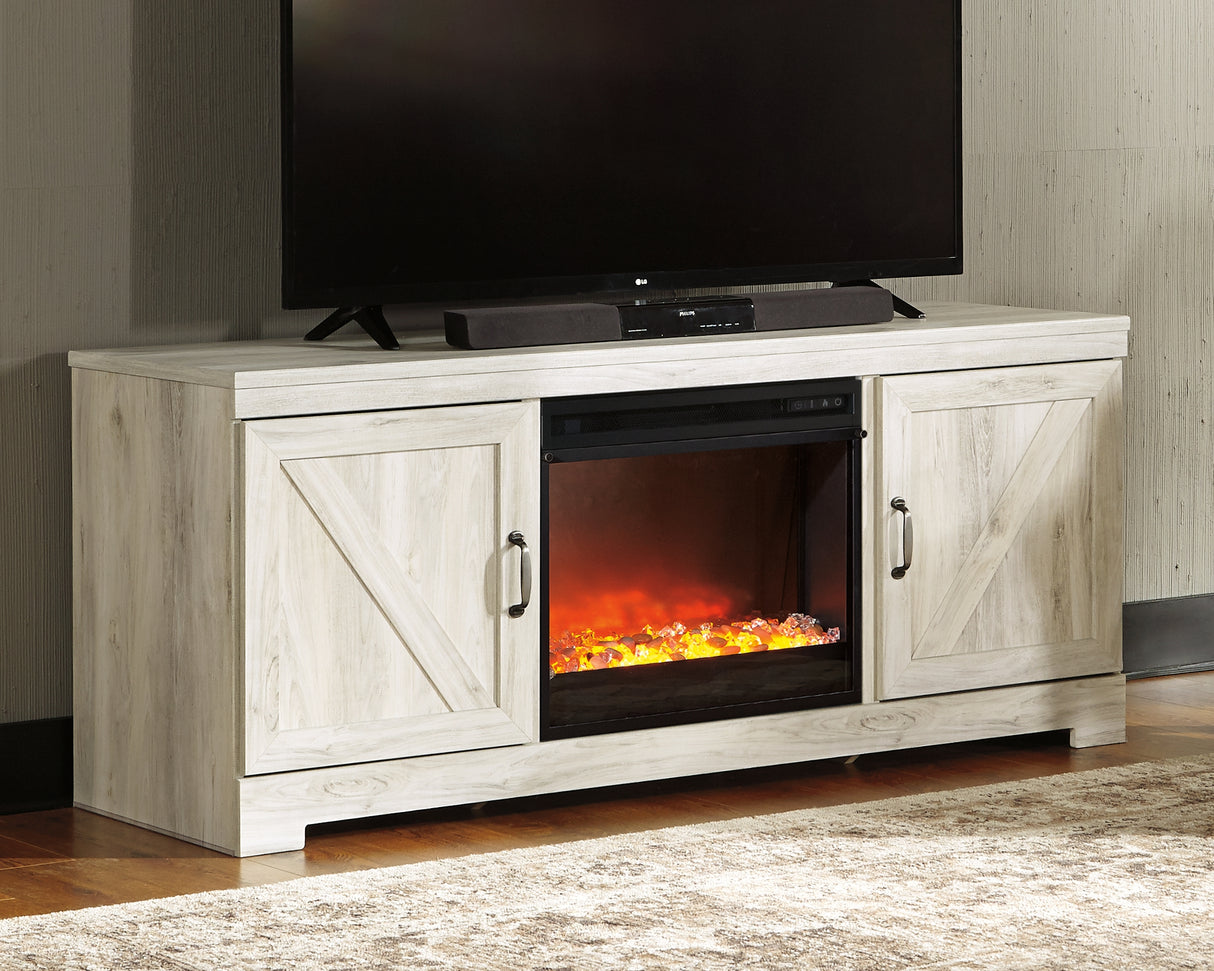 Furniture City Slidell - Ashley Furniture - Bellaby 63" TV Stand with Fireplace - 63" TV Stand with Fireplace / Whitewash - W331W4
