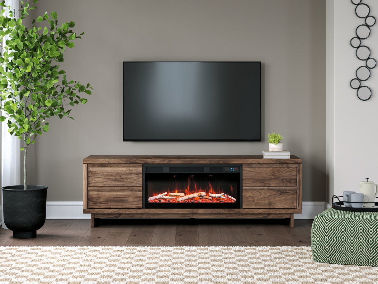 Furniture City Slidell - Ashley Furniture - Zadilyn 72" TV Stand with Electric Fireplace - 72" TV Stand with Electric Fireplace / Brown - W3367W1