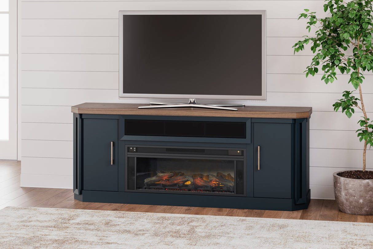 Furniture City Slidell - Ashley Furniture - Landocken 83" TV Stand with Electric Fireplace - 83" TV Stand with Electric Fireplace / Two-tone - W402W1