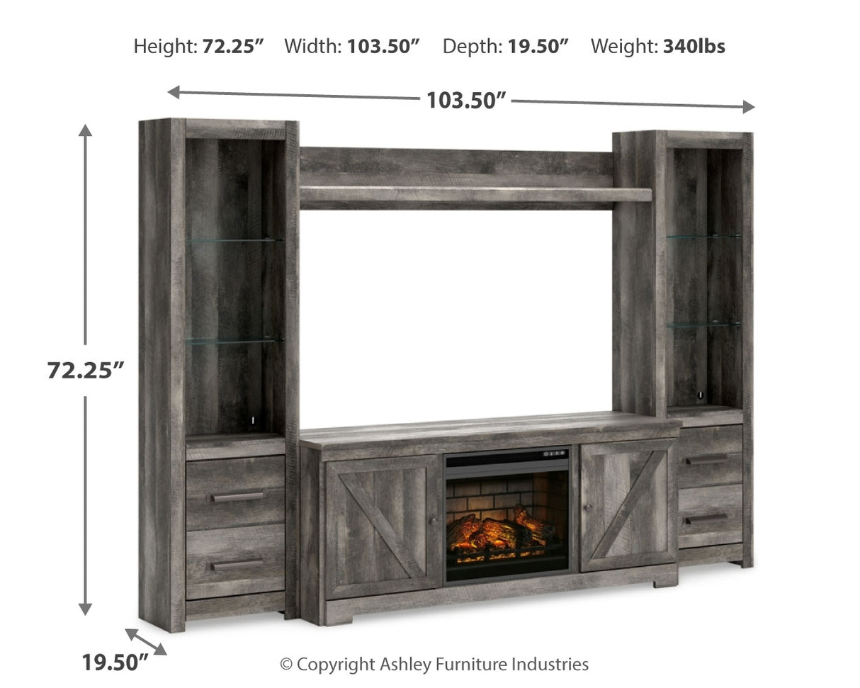 Wynnlow 4-Piece Entertainment Center with Electric Fireplace